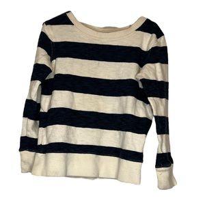 Crewcuts Long Sleeve Strip Navy Cream Top Sz 4-5